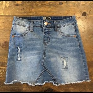 Girls Justice Denim Skirt, Size 12, worn once